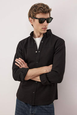 Antrasit Regular Fit Dokulu Erkek Gomlek TMNAW26GO00023 - Trendyolmilla фото 16