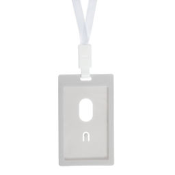 Цена за 20 шт. Бейдж - карман вертикальный, внешний размер 112×67 мм, внутренний размер 90×54 мм, белый, с белой лентой, жёсткокаркасный