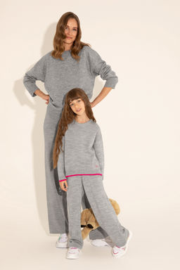 Серый меланжевый свитер для девочки - U.s. polo assn фото 6