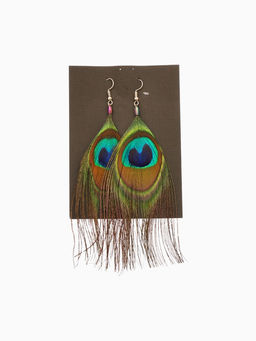 Серьги «Павлин», 5×12 см, разноцветные
