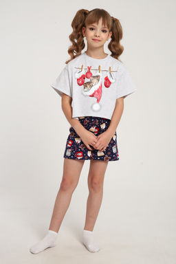 Пижама для девочки ПД-019-073 Кот Новый год