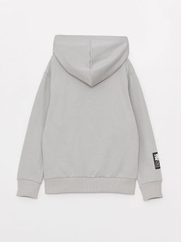 Bask?l? Uzun Kollu Erkek ?ocuk Hoodie - Waikiki фото 2