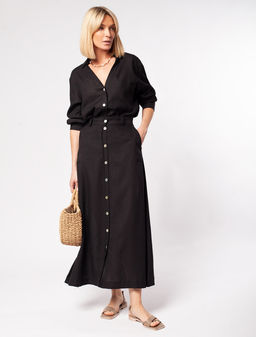 Удлиненная льняная блузка - Vilatte фото 5