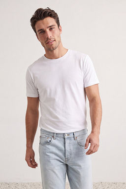 Unisex Lacivert-Siyah-Beyaz Slim/Dar Kesim Bisiklet Yaka Basic %100 Pamuk 3l_ T-Shirt TMNSS19BO0007 - Trendyolmilla фото 2