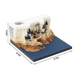 Блок бумажный для записей в виде 3D-заметок с подсветкой 200-250 г/м2 9 х 5 х 9 см 160 л. Огни замка BBZ-01