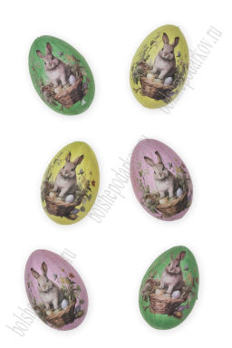 Пасхальный декор Яйца 6 см (6 шт) SF-7862, ассорти №5