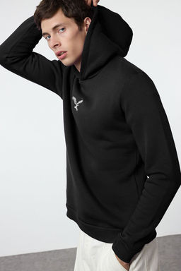 TRENDYOL MAN Mavi Regular/Normal Kesim Hayvan Nak?sl? Ici Polarl? Kapusonlu Sweatshirt TMNAW25SW00094 - Trendyolmilla фото 9