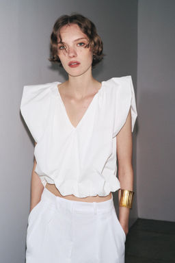 ZW COLLECTION POPLIN PEPLUM TOP - Zara фото 2