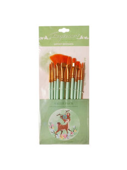 Набор кистей синтетика, 10 штук (№2/0.1.3.6.8.10.6.4.5.2), в блистере, (международный размер)