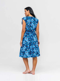 Халат женский, цвет голубой синий