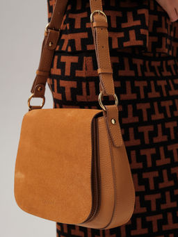 Замшевая сумка Deboro 31026 коричневый лист