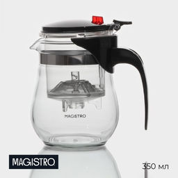 Чайник стеклянный заварочный Magistro Мехико, 350 мл, с металлическим ситом, пластиковая колба