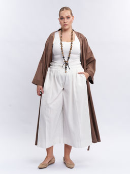 Брюки кюлоты льняные TBB19252WHT04