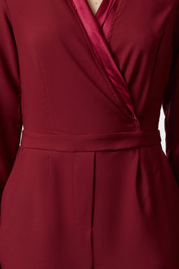 TRENDYOLMILLA Limited Edition Uzun Siyah Saten Yaka Detayl? Dokuma Tulum TWOAW23TU00052  фото 11