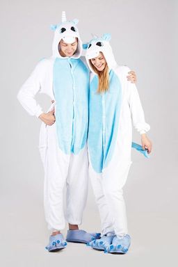 Пижама кигуруми голубой Единорог с крыльями
