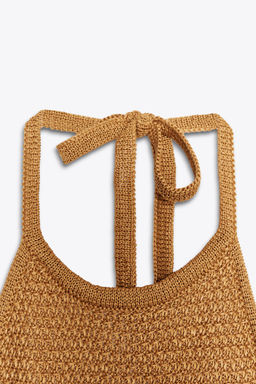 HALTER KNIT DRESS WITH CUT OUT DETAIL - Zara фото 4