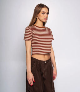 Футболка #КТ816 (5), терракотовый,бежевый