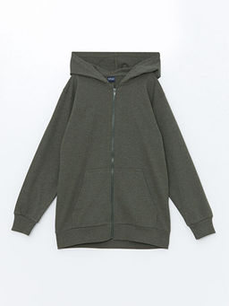 Kap??onlu Erkek ?ocuk Fermuarl? Sweatshirt