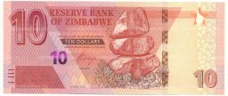 Банкнота 10 долларов 2020 года Зимбабве