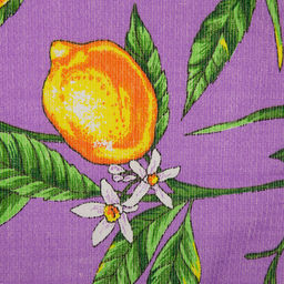 Полотенце вафельное 48х62см "Лимоны, сиреневый", хлопок 100%, 152гр/м2, "Домашняя мода" (Россия)