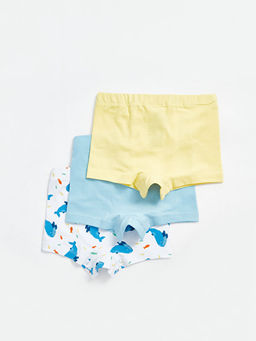 Beli Lastikli Bask?l? Erkek Bebek Boxer 3l? - Waikiki фото 2