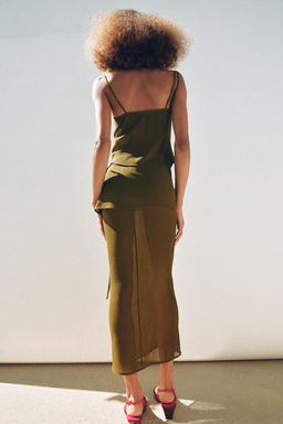 SEMI-SHEER TEXTURED ASYMMETRIC TOP - Zara фото 3