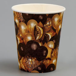 Набор бумажной посуды Чёрное золото! Шары: 6 тарелок, 6 стаканов, скатерть - Страна карнавалия фото 4