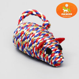 Мышь-погремушка радужная, 7 см, микс цветов