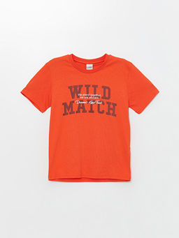 Bisiklet Yaka Bask?l? K?sa Kollu Erkek ?ocuk Ti??rt