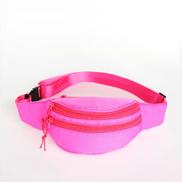 Поясная сумка на молнии, 2 кармана, цвет розовый - Simaland фото 2