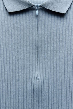 RIBBED POLO NECK T-SHIRT - Zara фото 7
