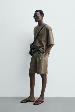 BERMUDA RELAXED FIT PLIEGUES / Khaki