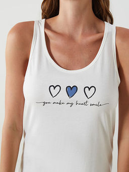 U Yaka Bask?l? Kad?n Pijama Tak?m?