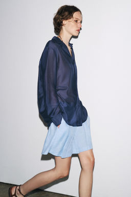 100% LINEN SHORTS ZW COLLECTION - Zara фото 4