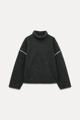 SWEATER WITH CONTRASTING PIPING - Zara фото 5