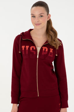 Женский бордово-красный базовый свитшот Неожиданная скидка в корзине - U.s. polo assn фото 3