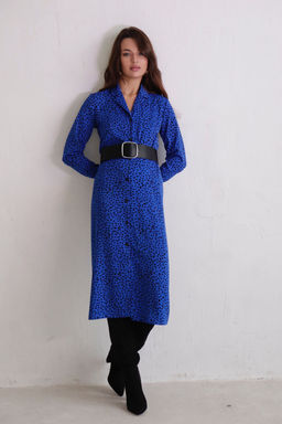 Платье-рубашка с английским воротником принт - Martichelli фото 11