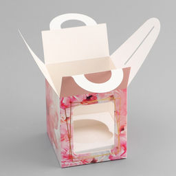 Цена за 5 шт. Коробка для 1 капкейка «С Любовью», 9.2×9.2×11.1 см