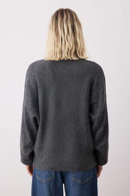 Antrasit Yumusak Dokulu Genis Kal?p Triko Kazak TWOAW20KZ1059 - Trendyolmilla фото 4