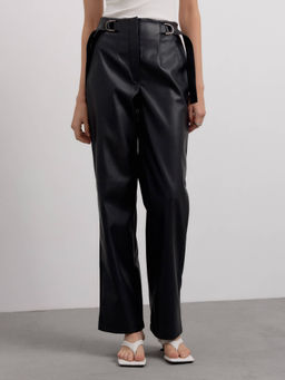 CONTE Брюки из экокожи с патами на талии LBK 2854 black - Conte elegant фото 4