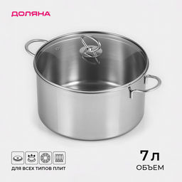 Кастрюля Доляна «Грейт», 7 л, индукция, нержавеющая сталь