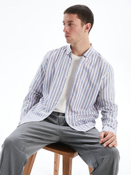 Рубашка Slim Fit с длинным рукавом в полоску