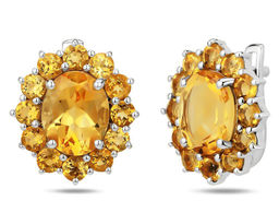 Серьги, цитрин, Капитолина