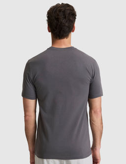 Koyu Gri Regular Fit %100 Pamuk Bisiklet Yaka Ti__rt