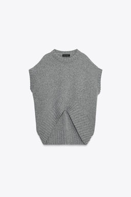 OVERSIZE WOOL-BLEND KNIT WAISTCOAT - Zara фото 5