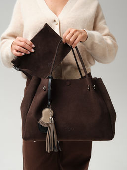 Замшевая сумка с матрешкой Vasilisa DBR 31210 коричневый шоколад фото 2