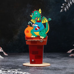 Салфетница деревянная Доляна Дракоша с леденцом, символ года 2024, 221010 см