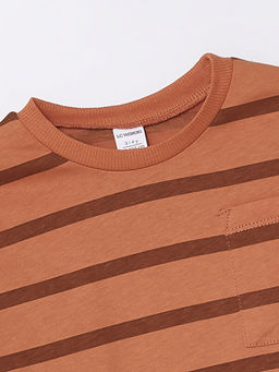 Bisiklet Yaka Uzun Kollu Erkek Bebek ?izgili Ti??rt - Waikiki фото 2