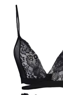 TRENDYOLMILLA Siyah Dantelli Ip Ask?l? Baglama Detayl? Balensiz Kaps?z Orme Ic Camas?r? Tak?m? THMAW22AU0202  фото 6