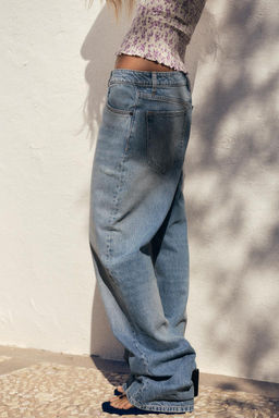 TRF STRAIGHT-LEG MID-RISE JEANS - Zara фото 5